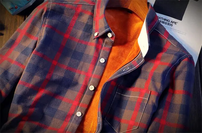 Мужская повседневная Осенняя зимняя Весенняя плотная Теплая Флисовая хлопковая рубашка с длинным рукавом 5XL Camisa Masculina рубашка мужская клетчатая фланелевая рубашка