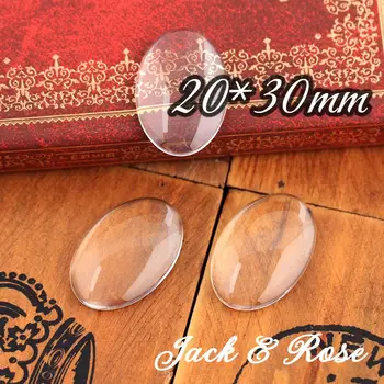 

100pcs/lot Good Quality 20*30mm Domed Oval Transparent Clear Magnifying Glass Cabochon Cameo Setting Base Set