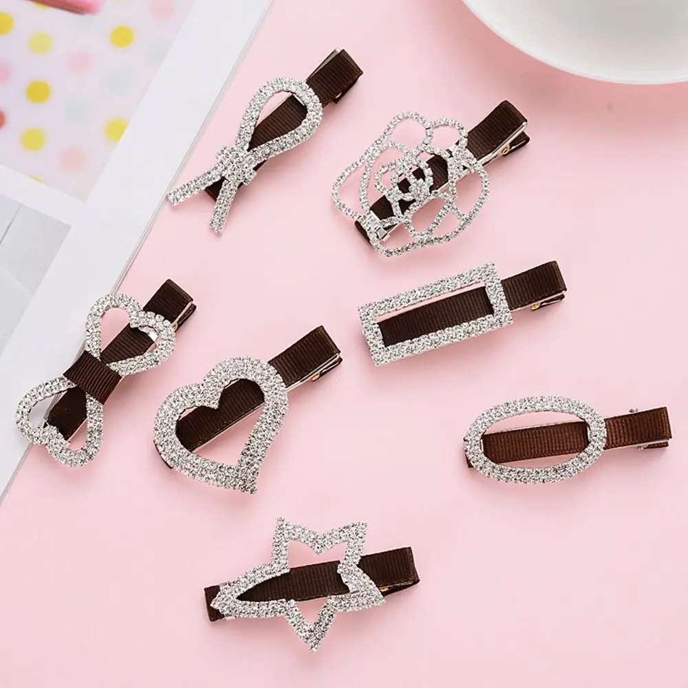 New Korean Women Rhinestone Hair Clip Bling Crystal Bobby Pin Handmade Hairpin Girls Hair Accessories Barrette 2