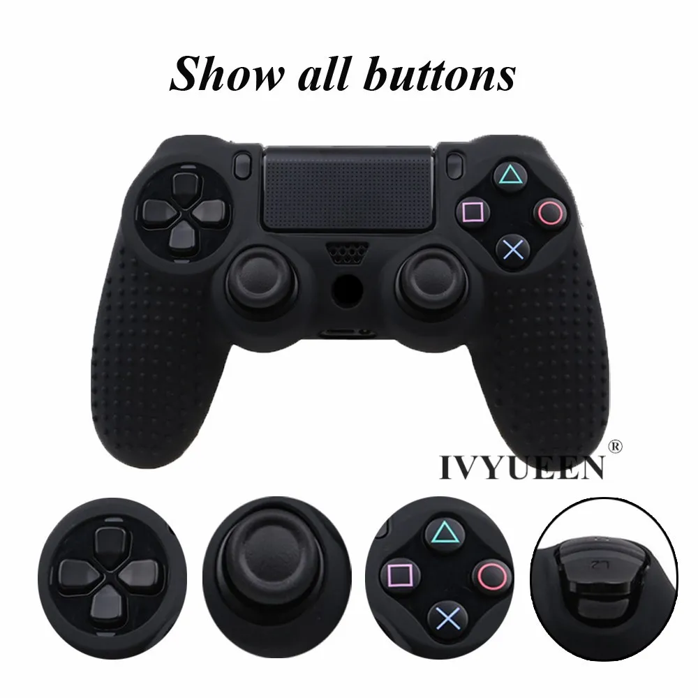 IVYUEEN Шипованный защитный силиконовый чехол для Dualshock 4 PS4 Pro тонкий чехол для контроллера и ручка для большого пальца для playstation 4