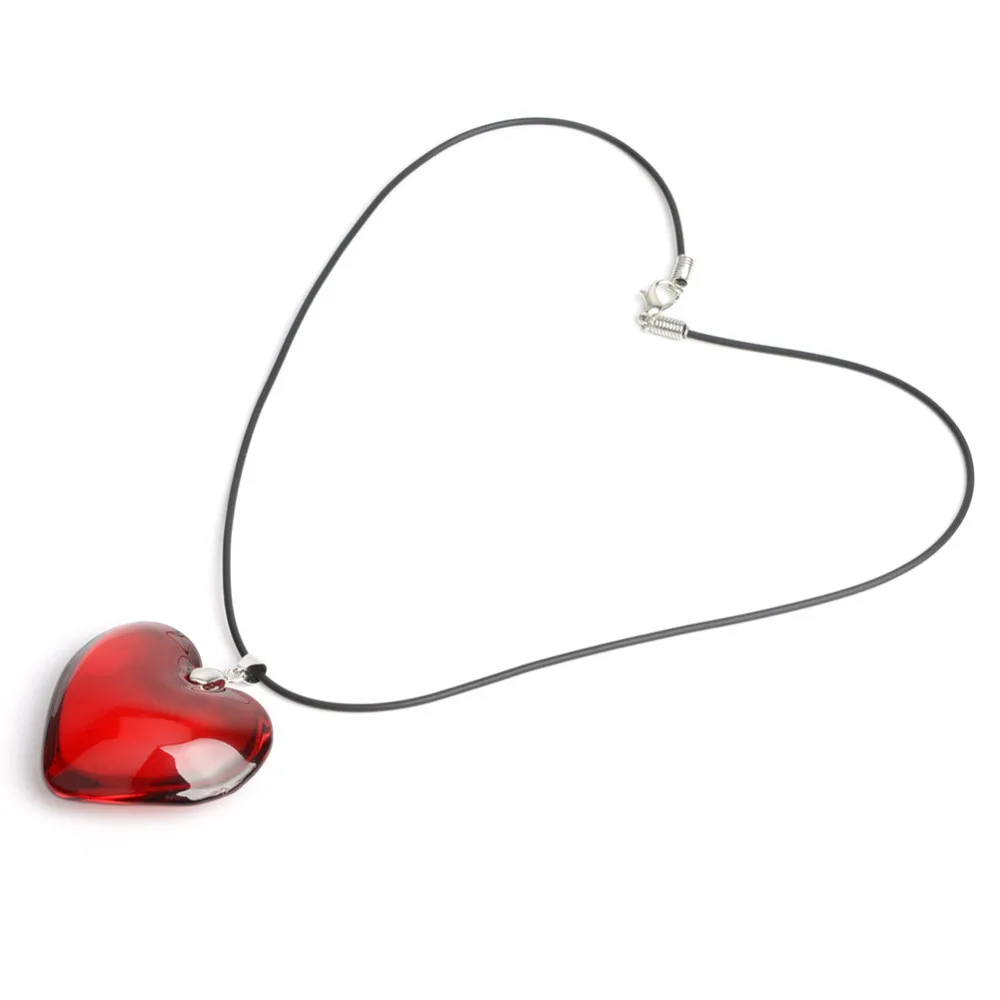 43 мм Красное сердце любовь Кристалл бисера Любовник Девушка подарок кулон ожерелье s 1" модное ожерелье для женщин halsketting sautoir Halskette