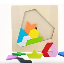 IQ Деревянный пазл для Тренировки Мозга ума Танграм головоломки игра для детей