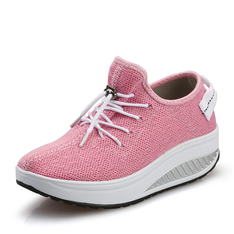 Minika/Новинка; розовые женские кроссовки на платформе; Туфли на танкетке; zapatillas; спортивная обувь для женщин; обувь для танцев; кроссовки для фитнеса