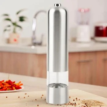 

1Pc Household Stainless Steel Electric Salt Pepper Mill Spice Grinder Muller Kitchen Tool For Salt, Pepper, Mustard Seed, Corn