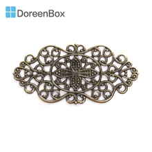 Doreen коробка на основе цинка сплава украшения с бронзовой филигранью под старину резные модные DIY ювелирных изделий 57 мм x 28 мм(1 1/"), 30 шт