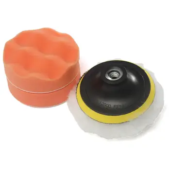 

A set of Durable 4" Buffer Pad Set Kit +Drill Adapter For Car polish Tool Car Care Kits Automotive Care Supplies