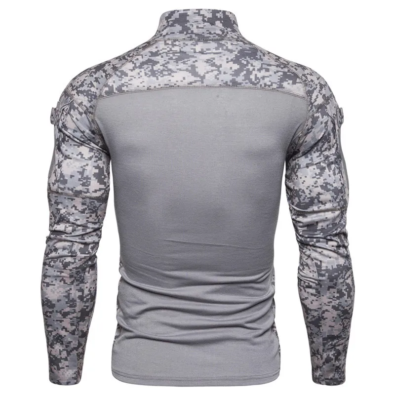 HuLooXuJi мужская летняя футболка новая тактическая с длинным рукавом Военная камуфляжная хлопковая эластичная безрукавка для охоты одежда США Размер: M-3XL