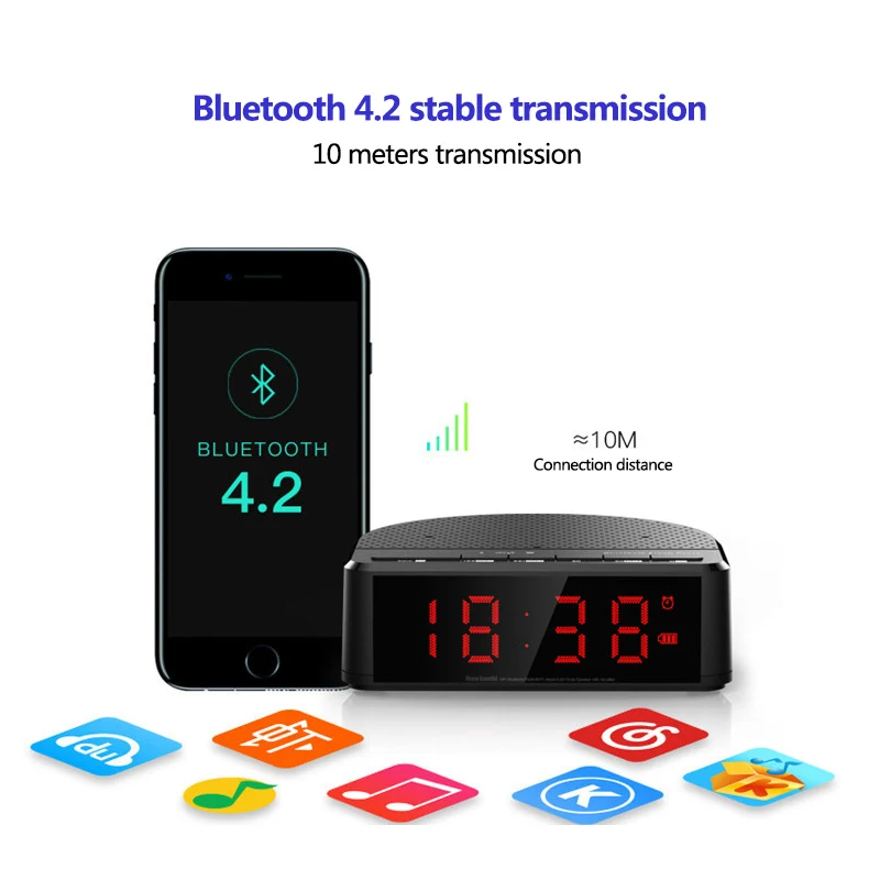 Aliexpress.com : Buy Mini Wireless Bluetooth Alarm Clock Speaker FM radio MIC Speaker LCD 