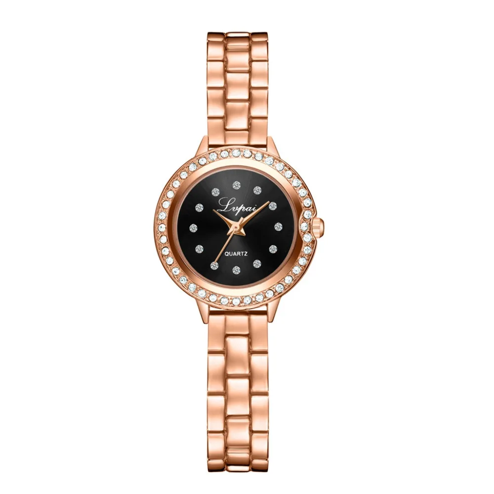

LVPAI Fashion Exquisite Small Dial Women Watch Luxury Brand Simple Rhinestone Steel Strap Ladies Bracelet Watch Quartz Watch #A