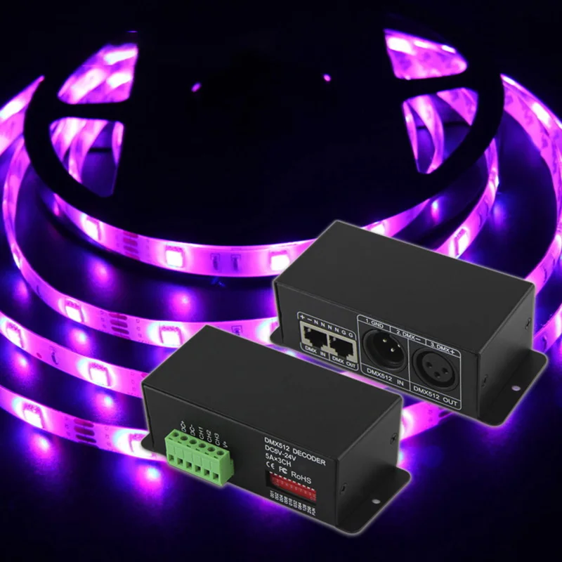 Bc-803 Rgb Dmx512 Контроллер Dc5V-24V 5A* 3Ch постоянное напряжение pwm Rgb Dmx512 декодер для Rgb Светодиодные полосы светодиодный светильник настенный светильник