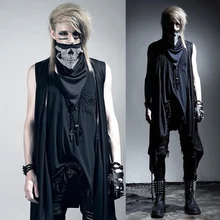 Модный авангардный мужской длинный просвечивающий кардиган, жилет, мужской открытый кардиган с шалью, мужское Свободное пальто, Одежда для танцев в ночном клубе