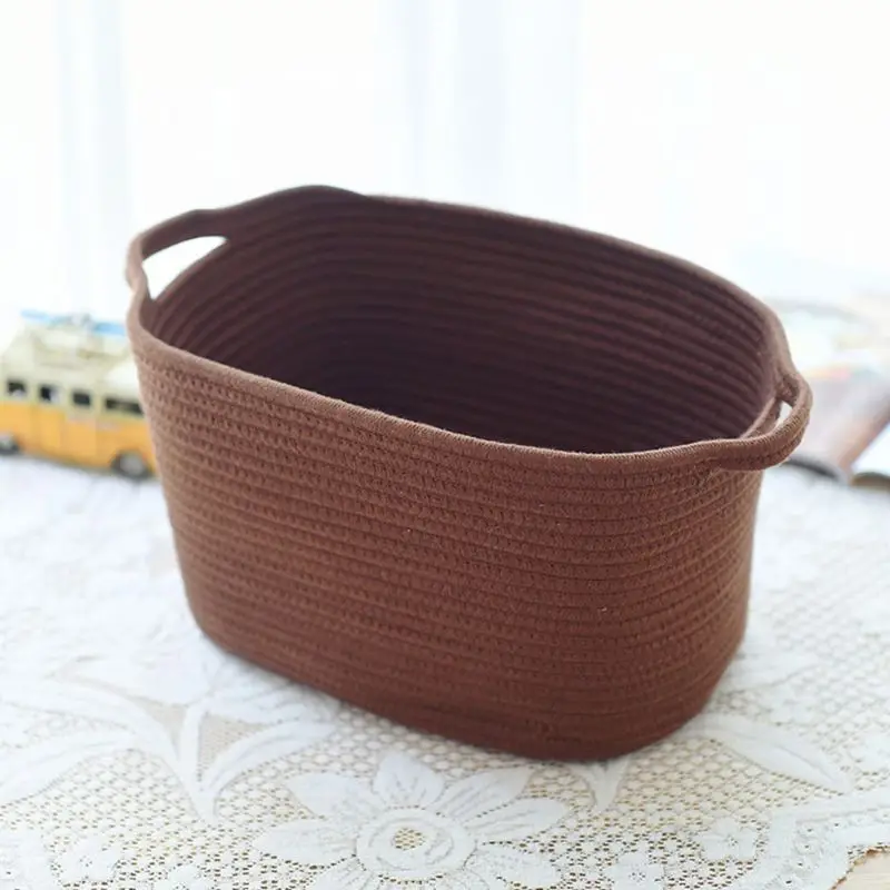 القطن سلة التخزين مع مقبض حبل الغسيل تخزين فوضى Organzation المنسوجة Clother المنظم للنساء الاطفال المنزل الحمام