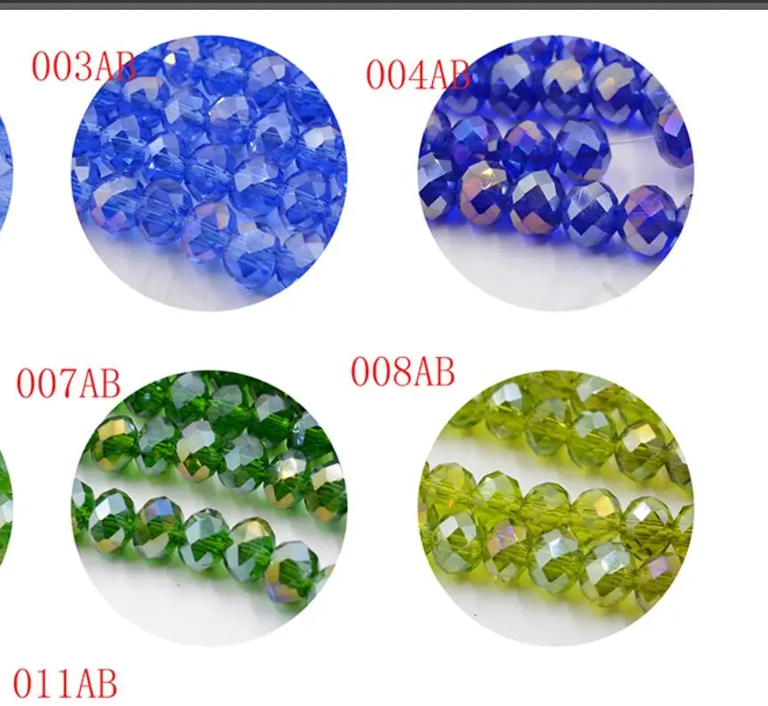 

4 6 8 mm Czech AB Color Glass Beads Round with Hole Faceted Crystal Beads for Jewelry Making Handmade Supply 100pcs Lot