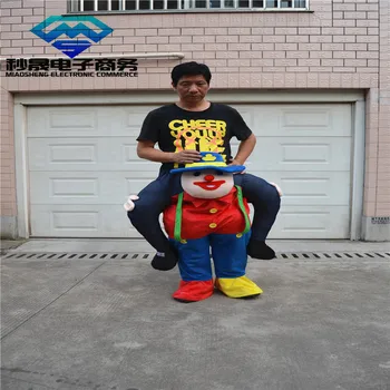 

New mascot clothing neutral red clown with novelty I ride animals funny dress and make up pants