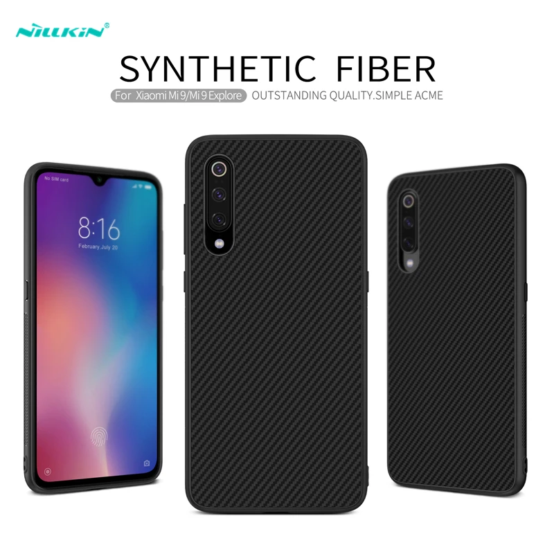 Чехол для Xiaomi Mi 9 Оригинальный чехол NILLKIN PP из синтетического углеродного волокна
