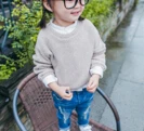 Осенний свитер для малышей, детский пуловер простого цвета, свитера в винтажном стиле, одежда для маленьких девочек, топы - Цвет: C