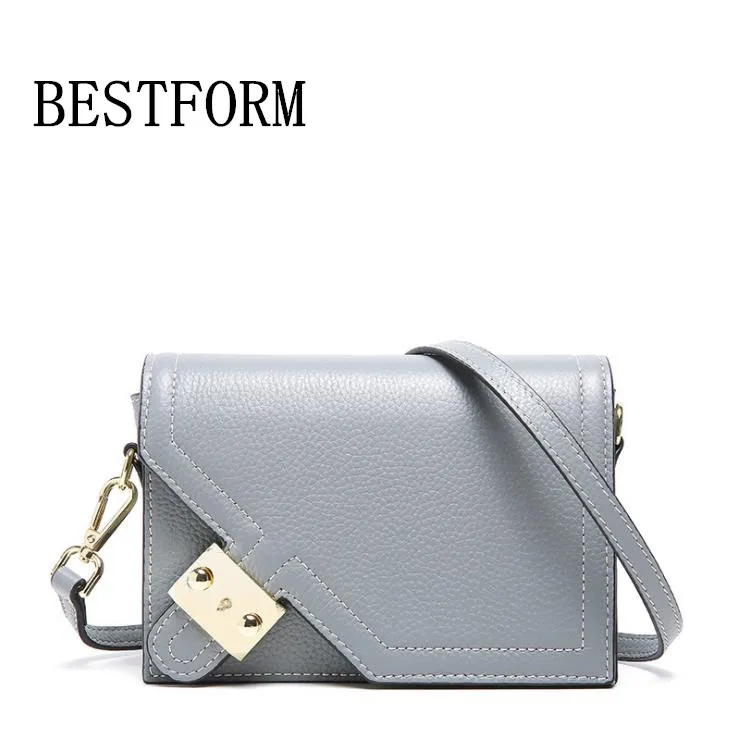 

100% genuine leather women handbag 2019 new litchi grain worn single shoulder bag star with small square messenger bag