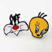 IVYYE TweetyBird Сильвестр Мода Аниме Сережка с героями мультфильмов милые серьги-гвоздики с животными для женщин девочек детские ювелирные изделия Рождественский подарок
