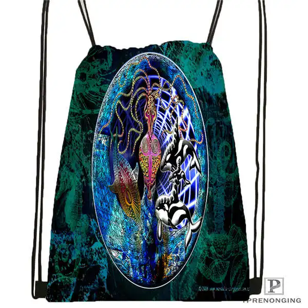Custom mandala El Laberinto de Rosa 4 Drawstring Backpack Bag Cute Daypack Kids Satchel Black Back