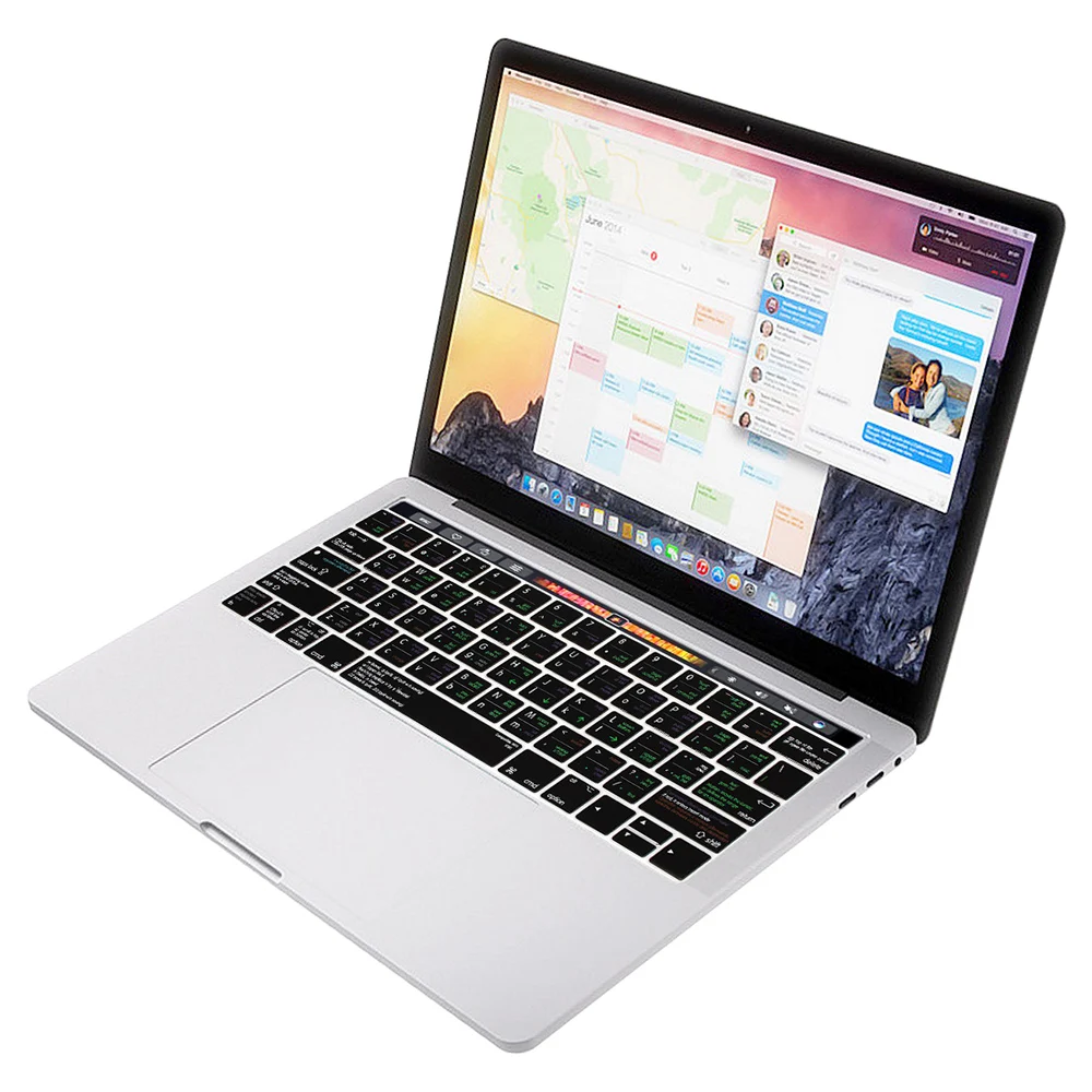 HRH VIM VI ярлыки Hotkey силиконовый чехол для клавиатуры защита кожи для Macbook Pro 1" A1706 A2159 15" A1707 с сенсорной панелью