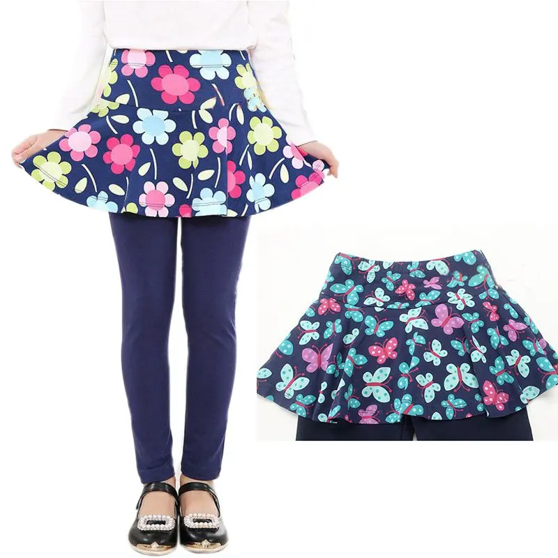

Kids Girl's 3-11Y Spring Autumn Tutu Floral Flower Skirt Culottes Leggings Pants