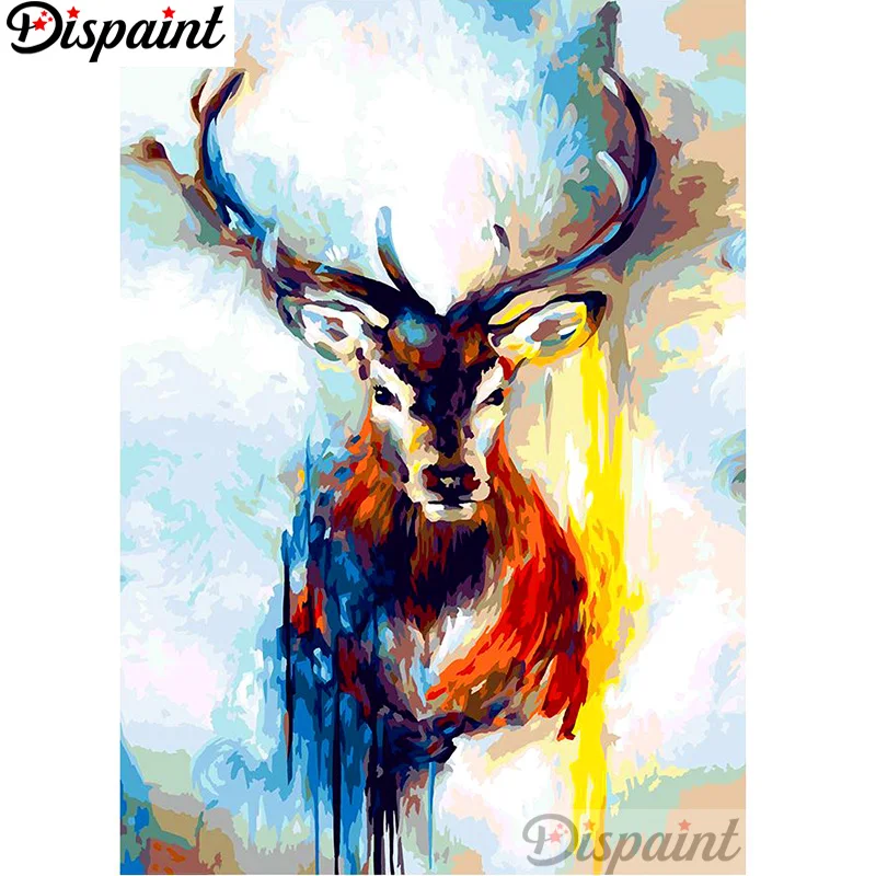 

Dispaint Full Square/Round Drill 5D DIY Diamond Painting "Oil painting deer" 3D Embroidery Cross Stitch Home Decor Gift A12688