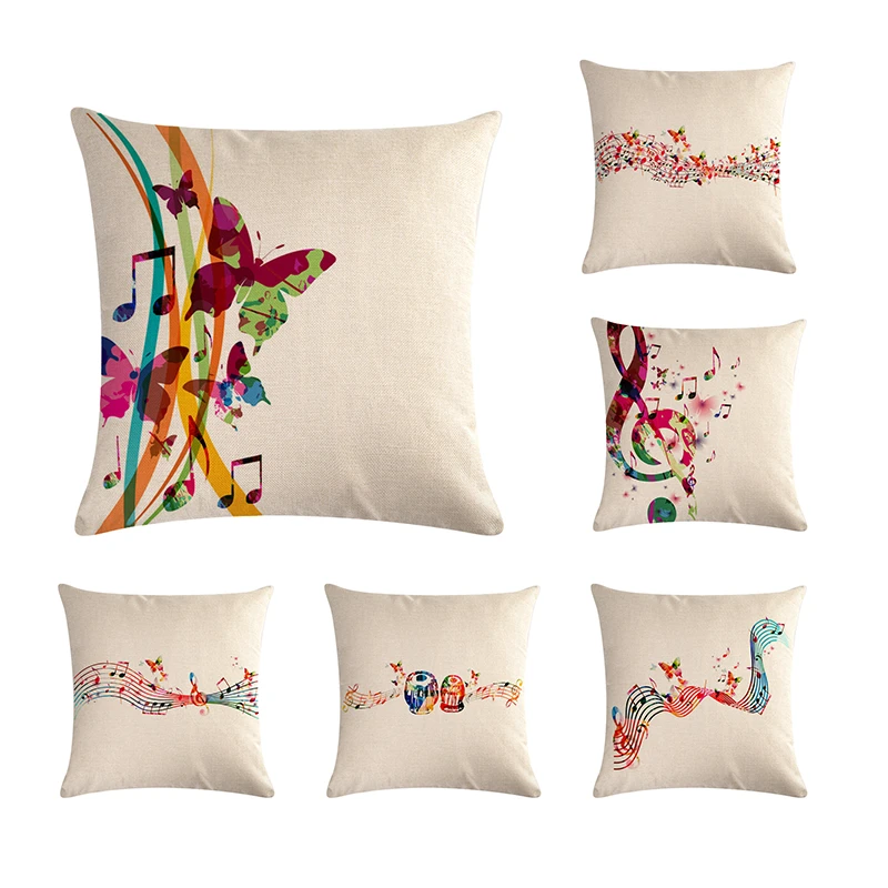 JW/_ Music Piano Square Throw Pillow Case Cushion Cover Home Sofa Car Decor Int