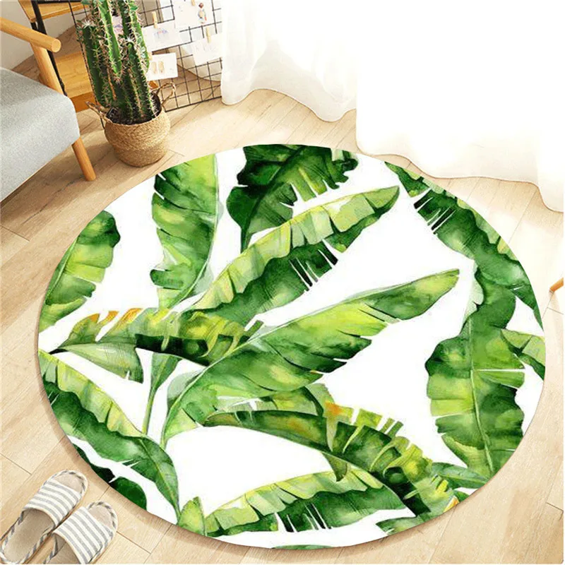 

Botany Elements Round Carpets Soft Flannel Area Rugs Mat Rugs Anti-slip Large Rug Carpet For Living Room Decor 55cm