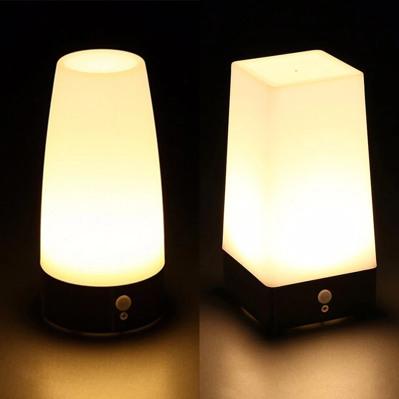 

2pcs/lot Modern led Motion Sensor Nightlight Mini LED Battery luminaire LED Table Lamp Kitchen Fixtures Lamparas de comedor
