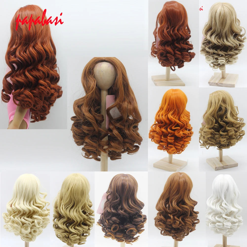 Natural Color Soft Big Wavy Hair Wigs Dark Brown khaki White Long Curly For 18inch American