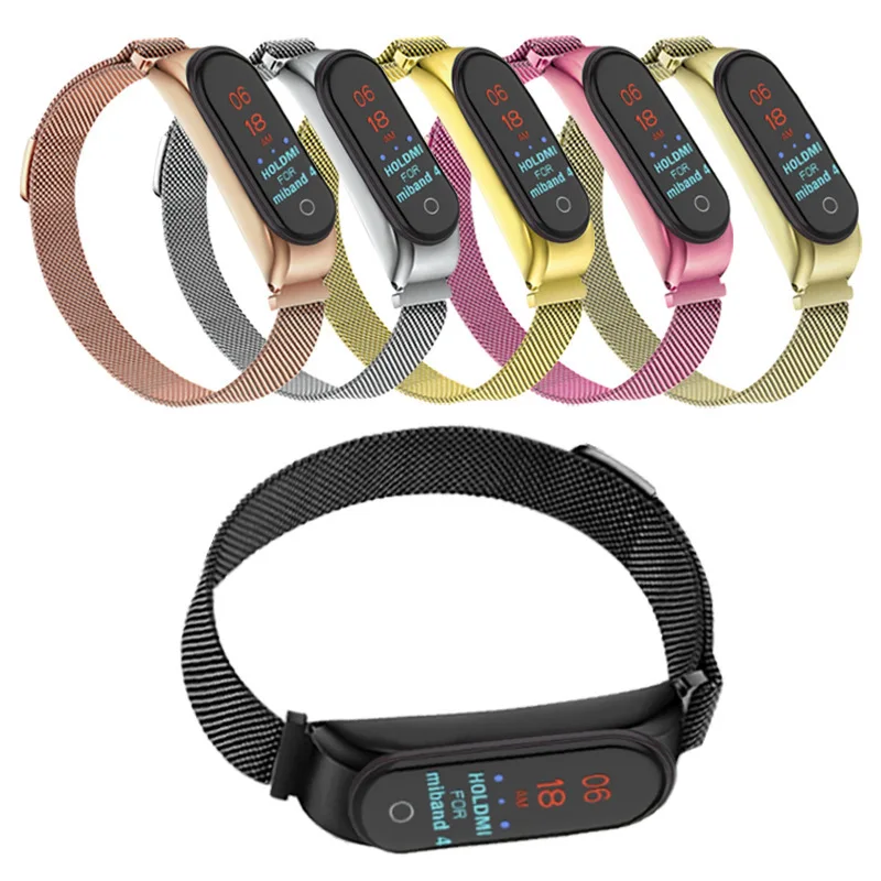 

Mi Band 4 Wristband Magnetic Loop Metal Strap for Xiaomi Mi Band 4 Smart Bracelet Strap Watch Band Replacement Smart Accessories