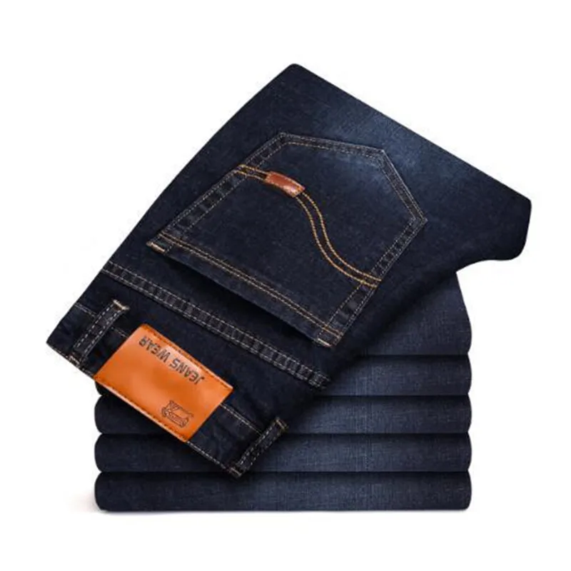 2018 Autumn Summer Classic Trousers Denim Pants Male 2019 New Men's Fashion Jeans Business Casual Stretch Slim Jeans Denim Cotto