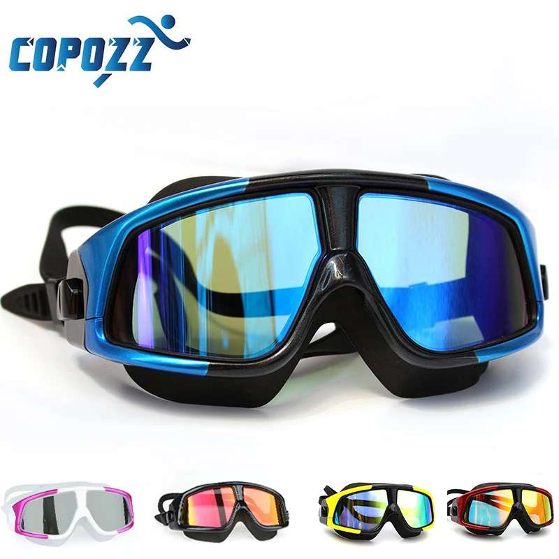 COPOZZ نظارات الوقاية للسباحة مريحة سيليكون إطار كبير السباحة نظارات مكافحة الضباب فوق البنفسجية الرجال النساء السباحة قناع للماء COPOZZ نظارات الوقاية للسباحة مريحة سيليكون إطار كبير السباحة نظارات مكافحة الضباب فوق البنفسجية الرجال النساء السباحة قناع للماء