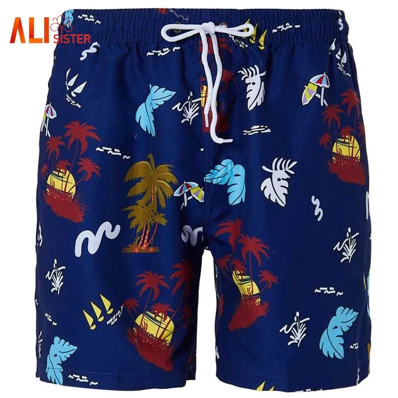 Оптовая Продажа Новинка 2019 года Горячие для мужчин шорты для женщин быстросохнущие Homme пляжные шорты Palm Tree узор повседневные мужские шорты