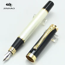 JINHAO 500, белая и Золотая перьевая ручка, канцелярские принадлежности, школьные и офисные принадлежности, ручка для письма