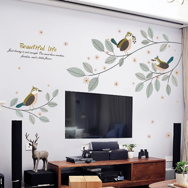 

Tree and Bird Wall Stickers Home Decor Living Room Arts Home Decoration DIY Wall Decals Wall Decorations Living Room