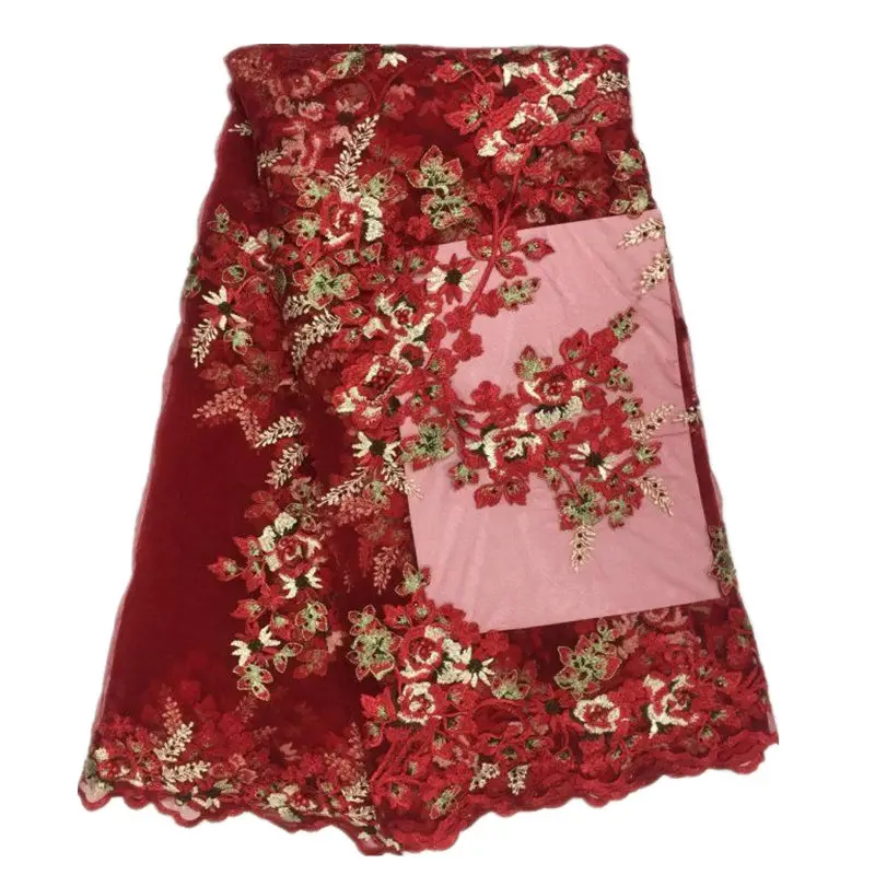 

Nigerian Style Mesh Lace Wedding Fabric French Tulle Lace with beads and stones in beautiful color