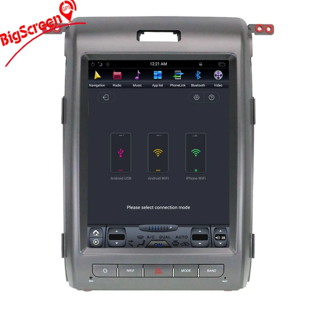 Discount 12.1" Tesla style pure Android 6.0 Car No DVD Player GPS Navigation For Ford F150 2009-2014 stereo auto unit multimedia wifi 3