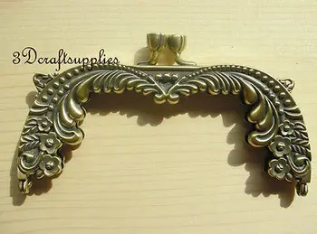 

metal purse frame clasp clip alloying anti bronze 5 inch x 2 1/4 inch D34