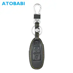 ATOBABI Топ Слои кожаный чехол ключа автомобиля удаленной оболочки кожного покрова для Suzuki Swift Kizashi SX4 S-кросс SCross 2 кнопки брелок