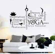 Vinyl wall decal yoga center word meditation constitutes a health sticker yoga training center wall sticker home decoration YJ19 a hollins meditation