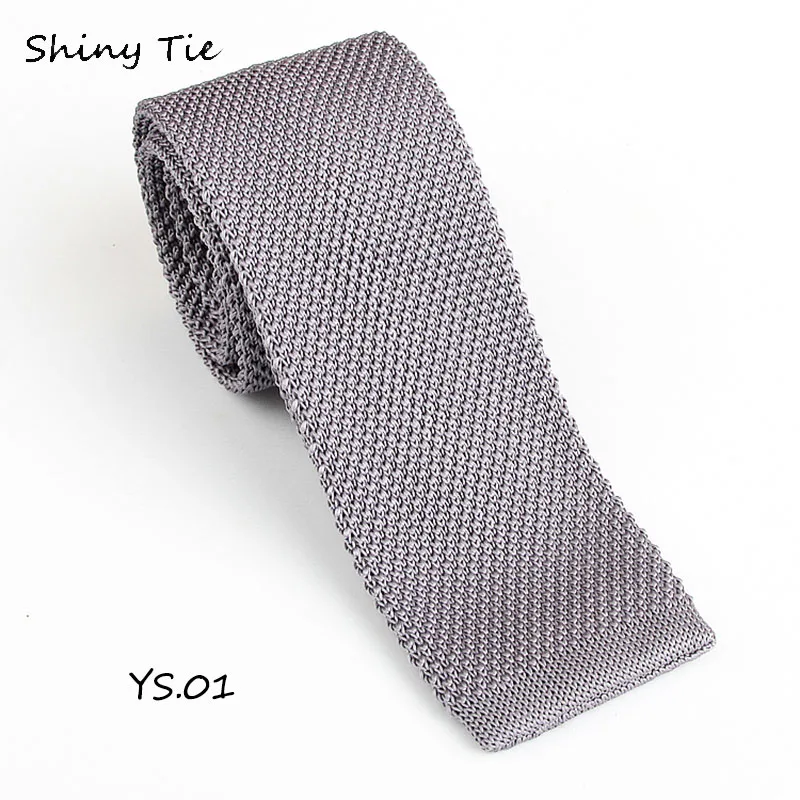 Мужской классический облегающий Вязаный Галстук ежедневный галстук с плоской головкой из полиэфирной пряжи, вязаный деловой галстук Corbata, галстуки для жениха - Цвет: YS1