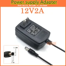 1 шт. 12V2A AC 100 V-240 V адаптер преобразователя DC 12V 2A 2000mA источник питания US Plug 5,5 мм x 2,1-2,5 мм для Светодиодный CCTV