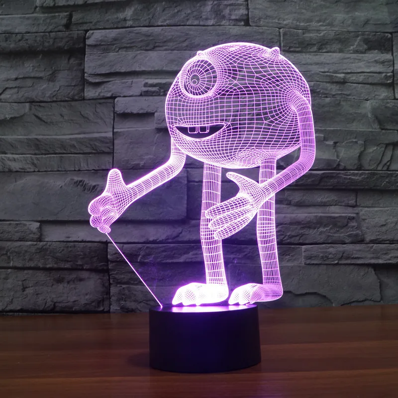 

One-eyed monster Night Light Acrylic 3D Visual LED Night Light Creative LED USB table Lamp Novelty Lighting bedroom light