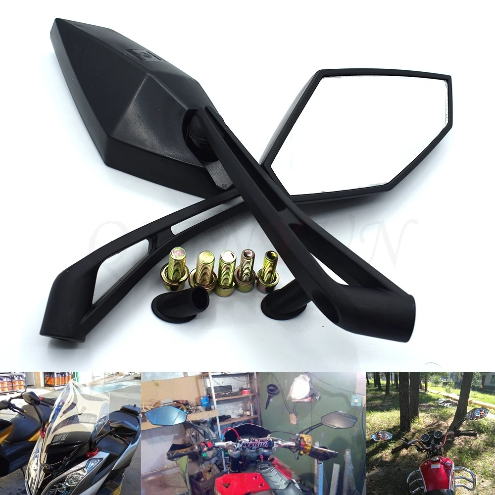 

Black Motorcycle Rear View Mirrors Universal Handlebar Side Rearview Mirror 8mm 10mm For Suzuki GSXR 1000 600 750 DL650 TL1000S