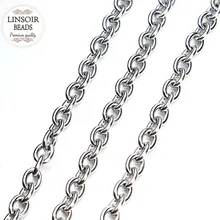 

5m/lot Stainless Steel Chains Open Link Chains For Jewelry Making Diy Bracelet Necklace Chains Silver Tone Bulk Cable Chain