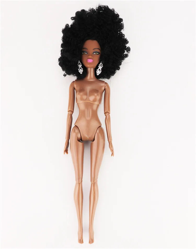 Jimusuhutu) Новинка, 11 дюймов, американская кукла, черная и коричневая, Обнаженная кукла, тело и голова, сделай сам, суставы, африканская кукла, аксессуары, подарок для девочки - Цвет: E