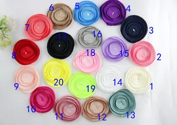 

300pcs/lot New Satin Poppy Layered flower DIY Hiair Accessories Baby Headband Accessories