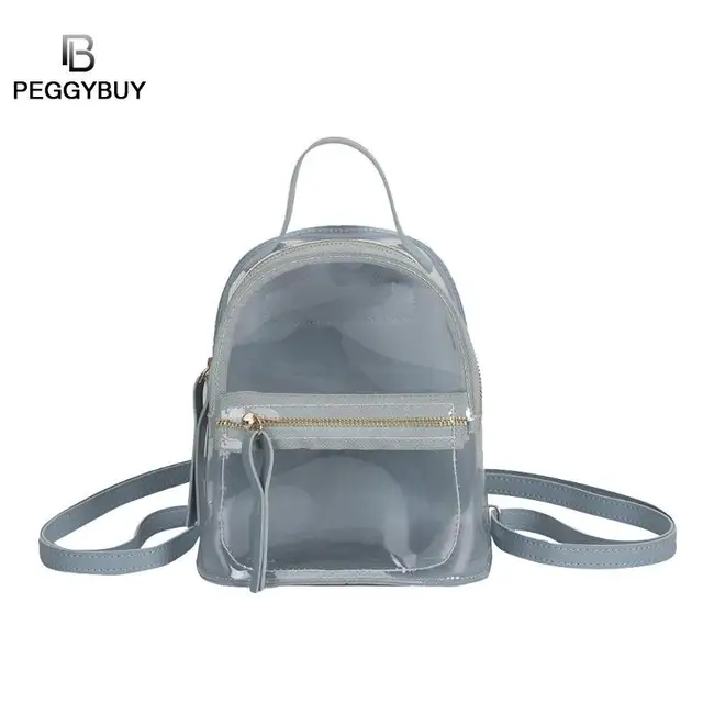 Preppy Style Women Backpacks S Clear Jelly Pvc Shoulder School Preppy Style Women Backpacks S Clear Jelly Pvc Shoulder School Bags Female Fashion Mini Backpack