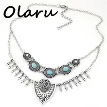 Украшения olaru модное винтажное каменное треугольное Чокер-ожерелье элегантное многослойное Бохо Макси ожерелье s для женщин Новое C-h172